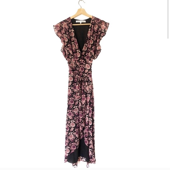 Rebecca Minkoff Floral Midi Dress - Pink and Black - Picture 3 of 6